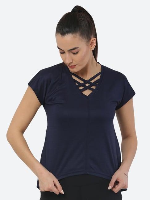 fitleasure navy regular fit top