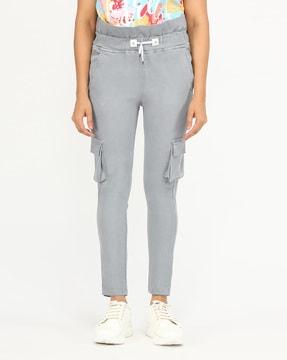 fitted track pants with cargo pockets