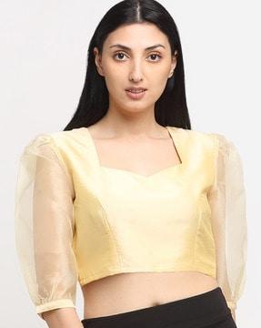 fitted crop blouse top