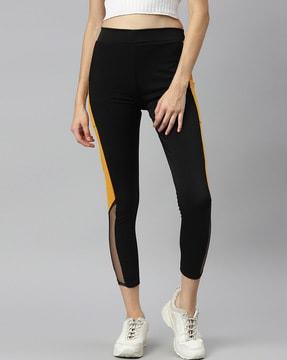 fitted mid-calf length track pants