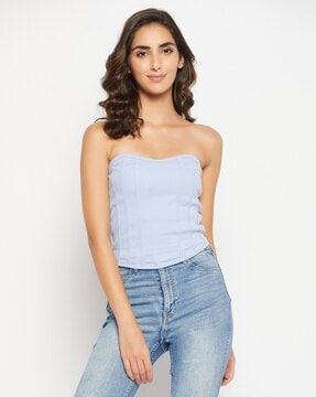 fitted off-shoulder tube top