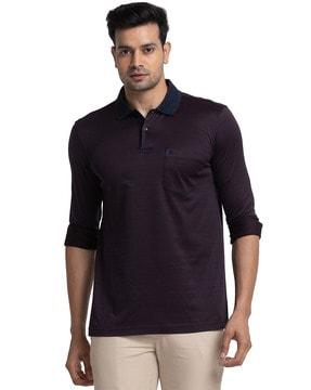 fitted polo t-shirt with spread collar