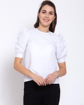 fitted round-neck top