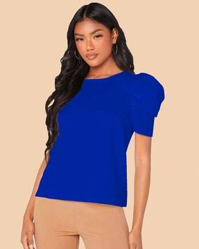 fitted round-neck top