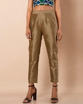 fitted semi-elasticated pants