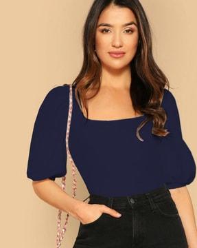 fitted square-neck top