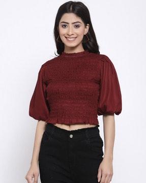 fitted top with bell sleeves