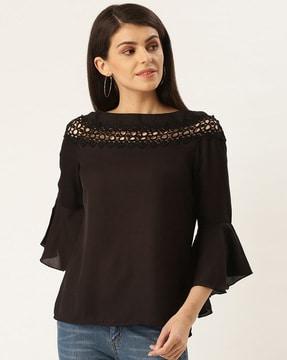 fitted top with bell sleeves