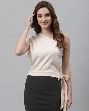 fitted top with waist tie-up