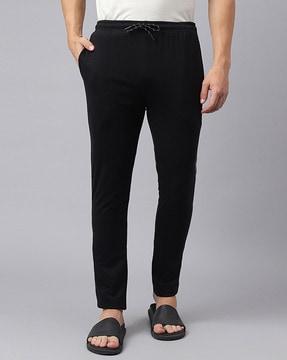 fitted track pants with contrast taping
