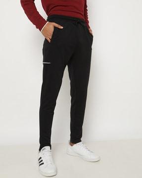 fitted track pants with drawstring waist