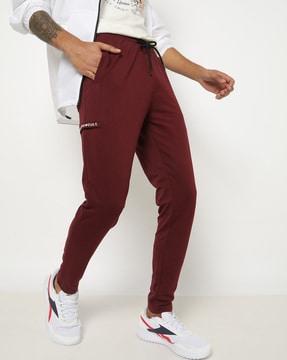 fitted track pants with drawstring waist