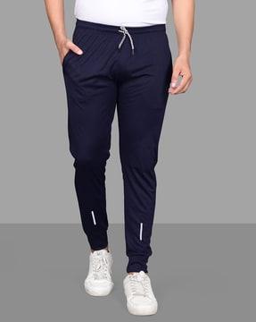 fitted track pants with elasticated drawstring waist