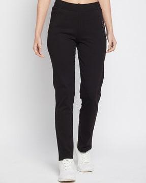 fitted track pants with elasticated waist