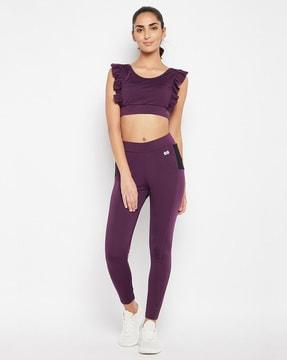 fitted track pants with elasticated waist