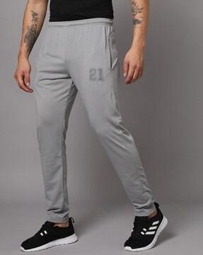 fitted track pants with elasticated waist