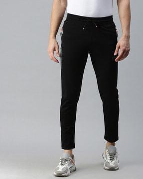 fitted track pants with insert pockets