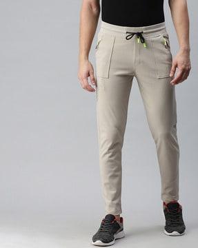 fitted track pants with insert pockets