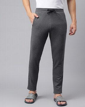 fitted track pants with insert zip pockets