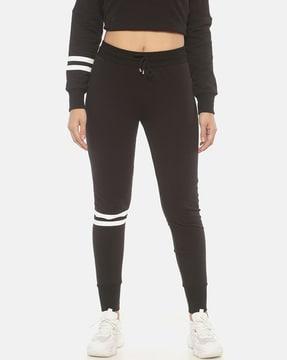 fitted trackpants with contrast stripes