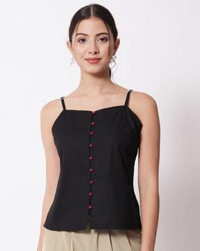 fitted v-neck strappy top