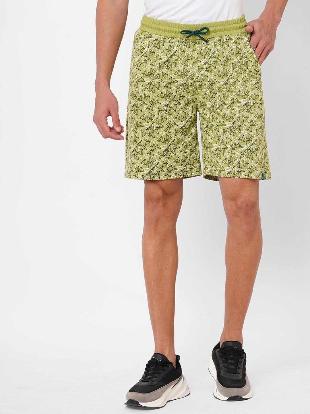 fitz men printed slim fit running e-dry technology cotton shorts
