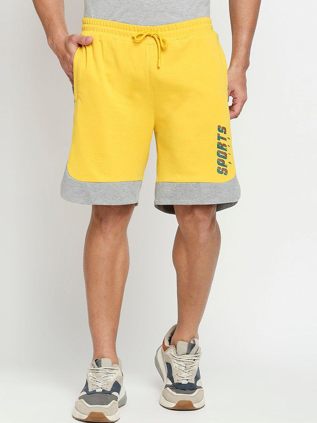 fitz men yellow slim fit running e-dry technology technology shorts