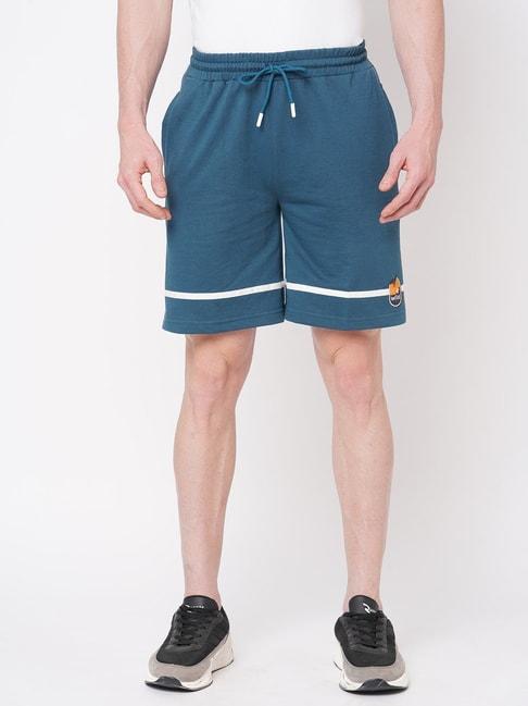 fitz teal blue slim fit shorts