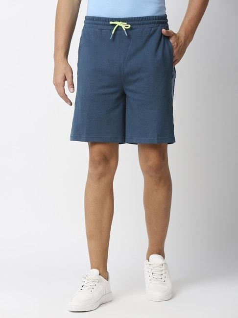 fitz teal blue slim fit shorts