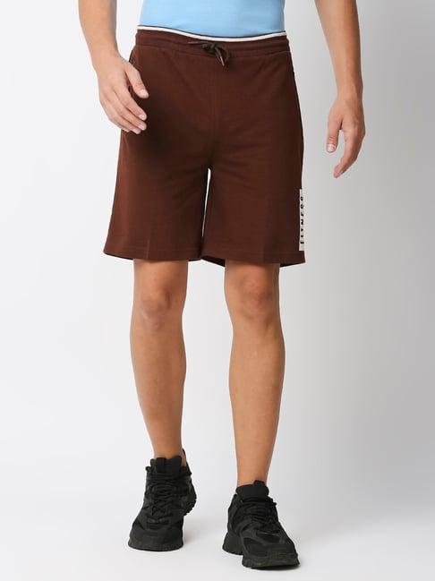 fitz brown slim fit shorts