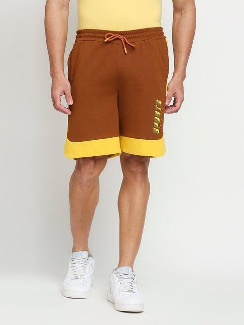 fitz brown slim fit shorts