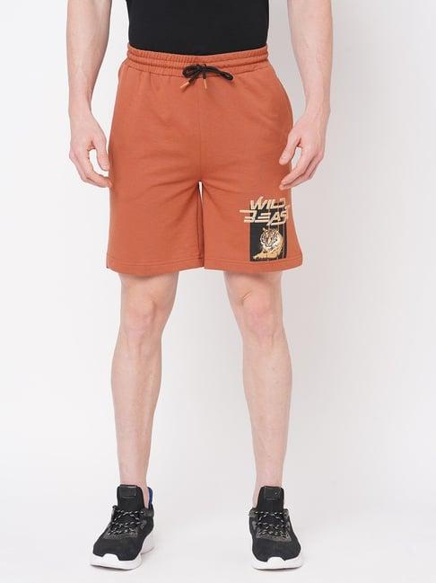 fitz brown sugar slim fit printed shorts