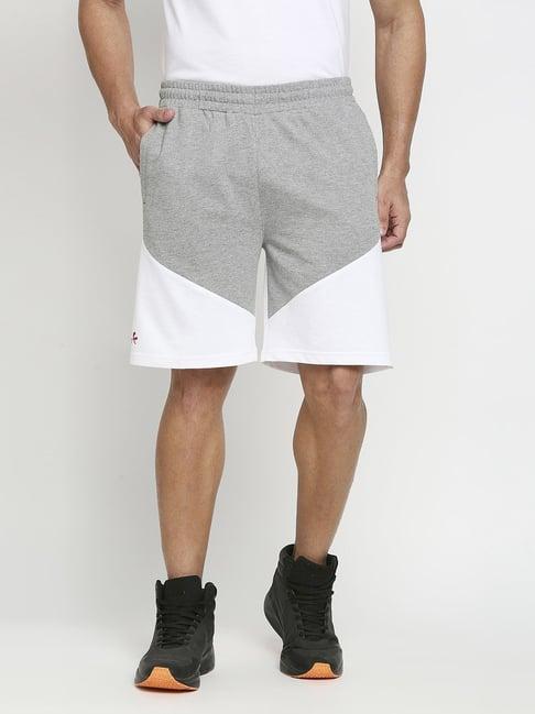 fitz grey slim fit colour block shorts