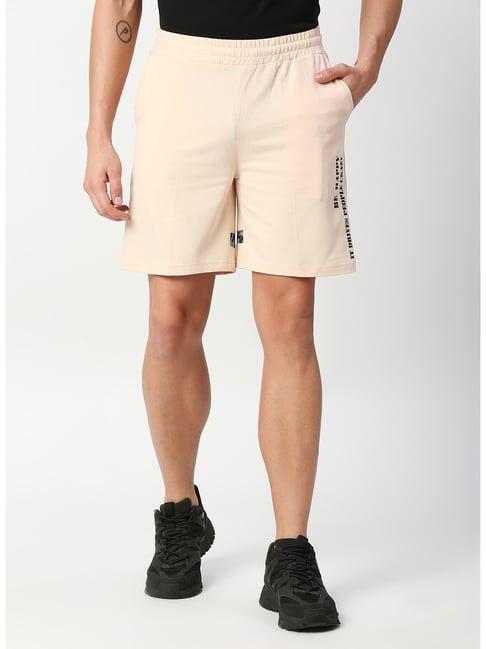 fitz peach slim fit printed shorts