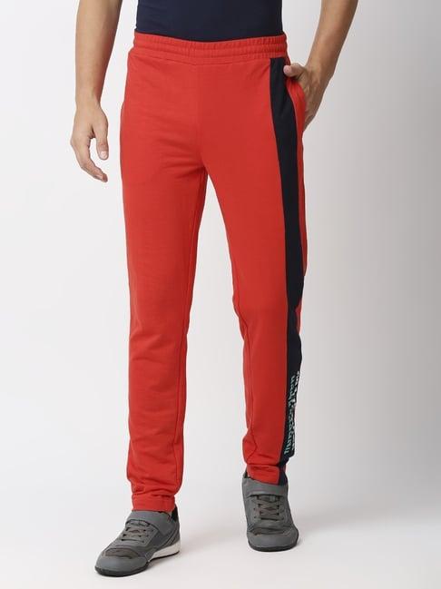 fitz red clay slim fit striped trackpants