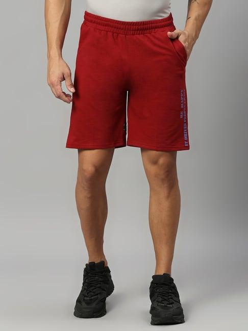 fitz red regular fit printed shorts