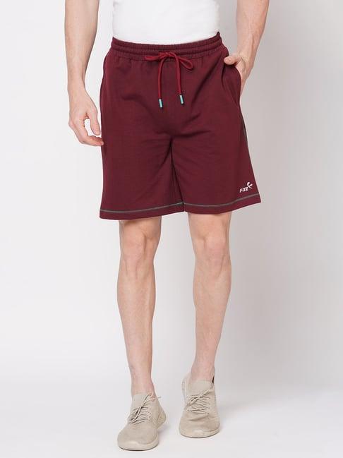 fitz red slim fit shorts