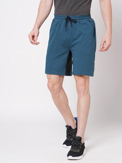 fitz teal blue slim fit shorts