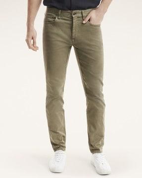 five-pocket stretch cotton twill pants