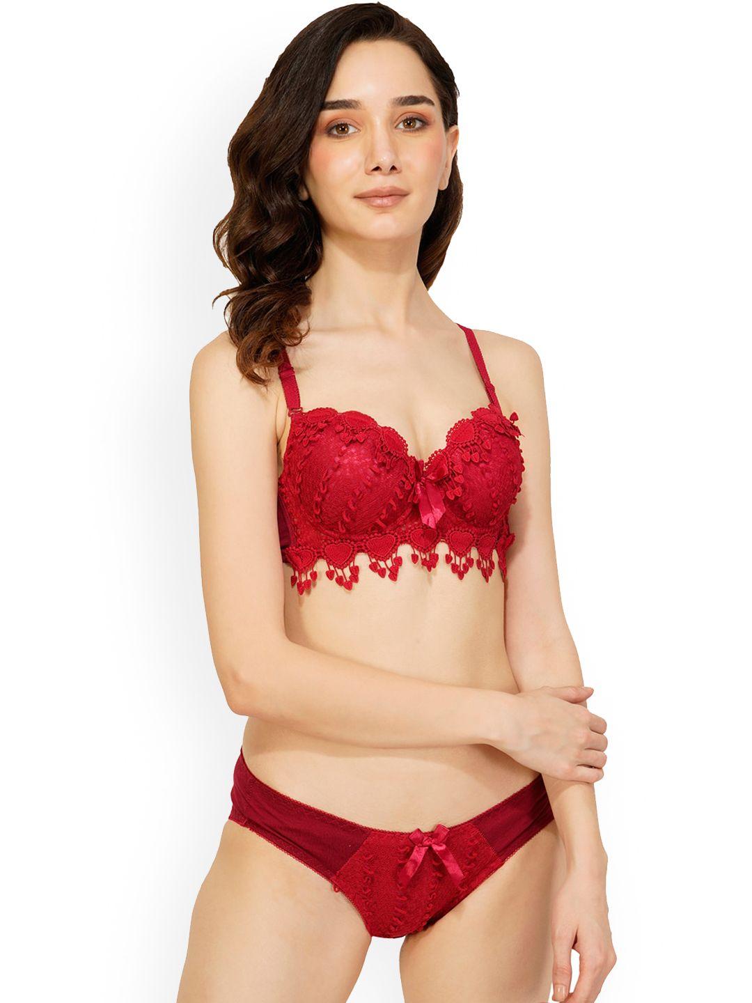 fiveflag heavily paddded lace lingerie set anya_011_pk_30