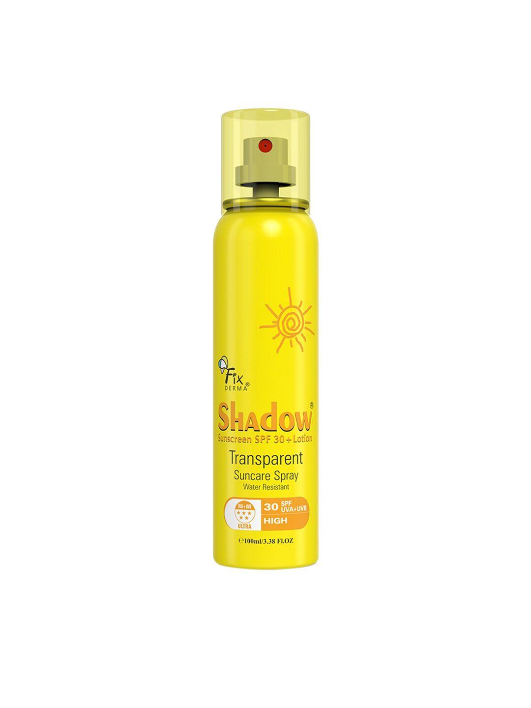 fixderma shadow spf 30+ sunscreen pa++ protection lotion spray - 100g