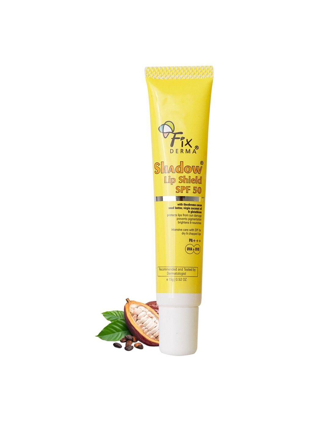 fixderma shadow spf 50 pa+++ uva & uvb lip shield sunscreen with coconut oil - 15 g