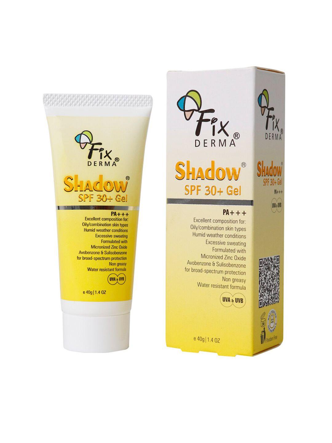 fixderma shadow sunscreen spf 30+ gel for oily skin with pa+++ protection - 40 g