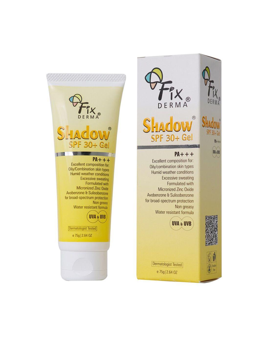 fixderma shadow sunscreen spf 30+ gel for oily skin with pa+++ protection - 75g