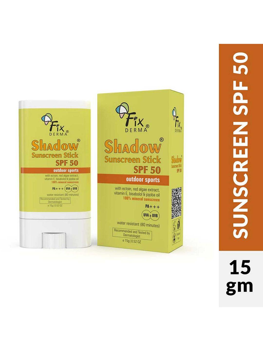 fixderma spf 50 water resistant shadow sunscreen stick with ectonin 15g - orange