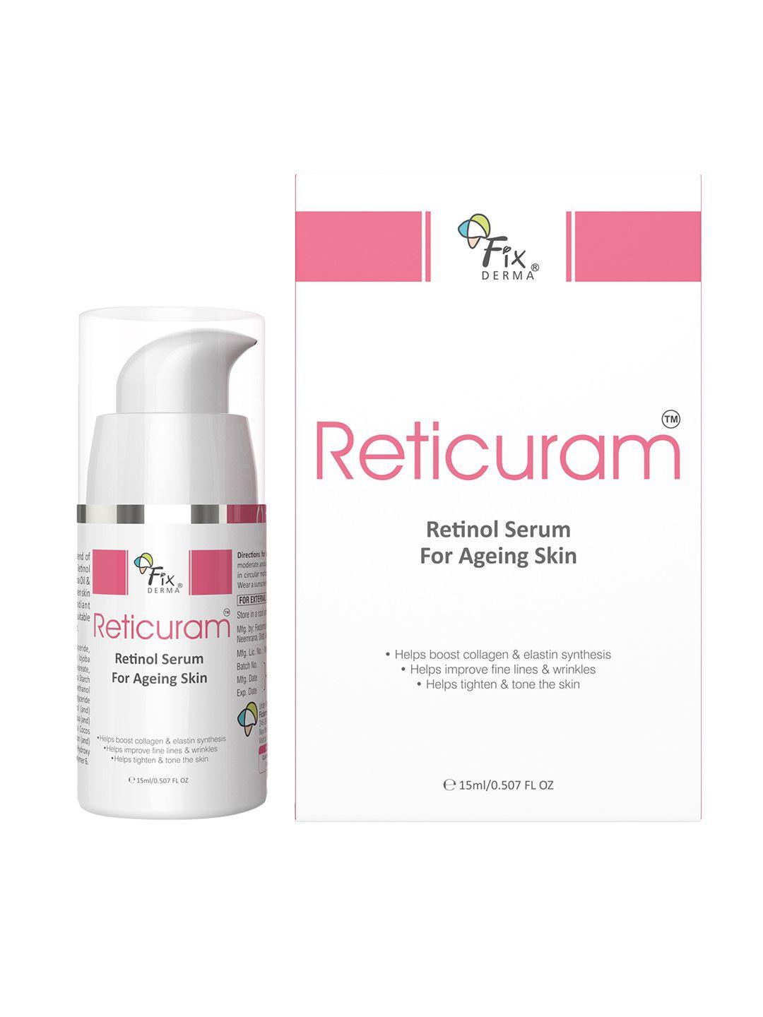 fixderma 0.05% pure retinol reticuram face serum for anti aging - 15ml