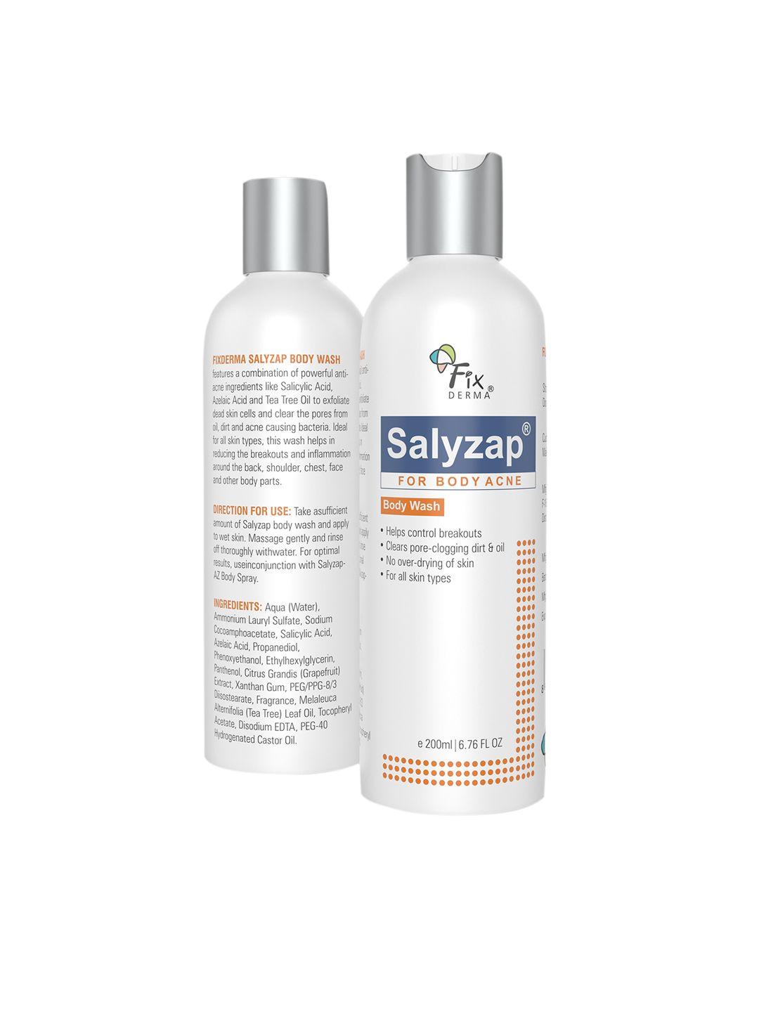 fixderma 2% salicylic acid salyzap body wash for back upper arms acne - 200ml