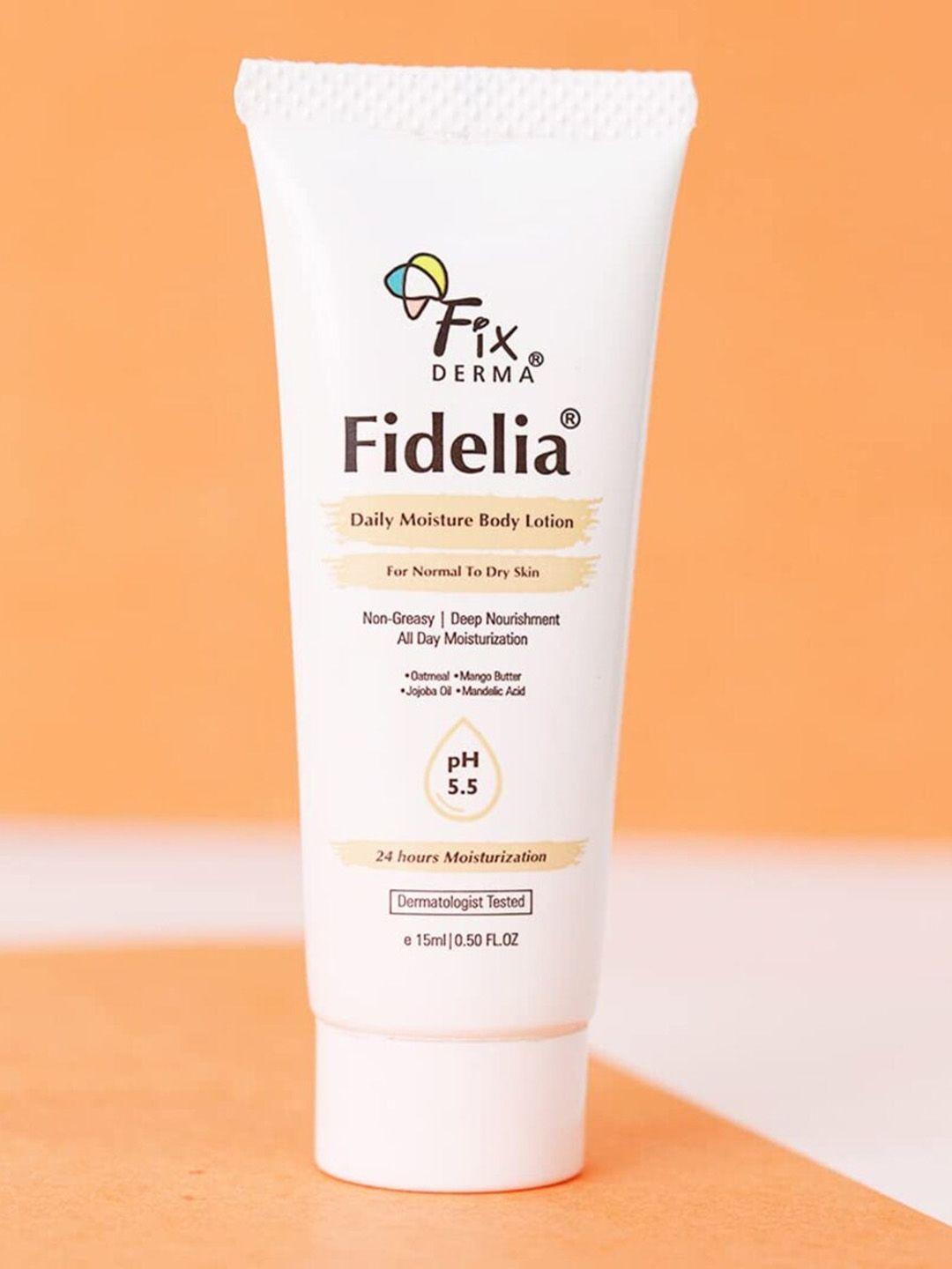 fixderma fidelia daily moisture body lotion for normal to dry skin - 15 ml