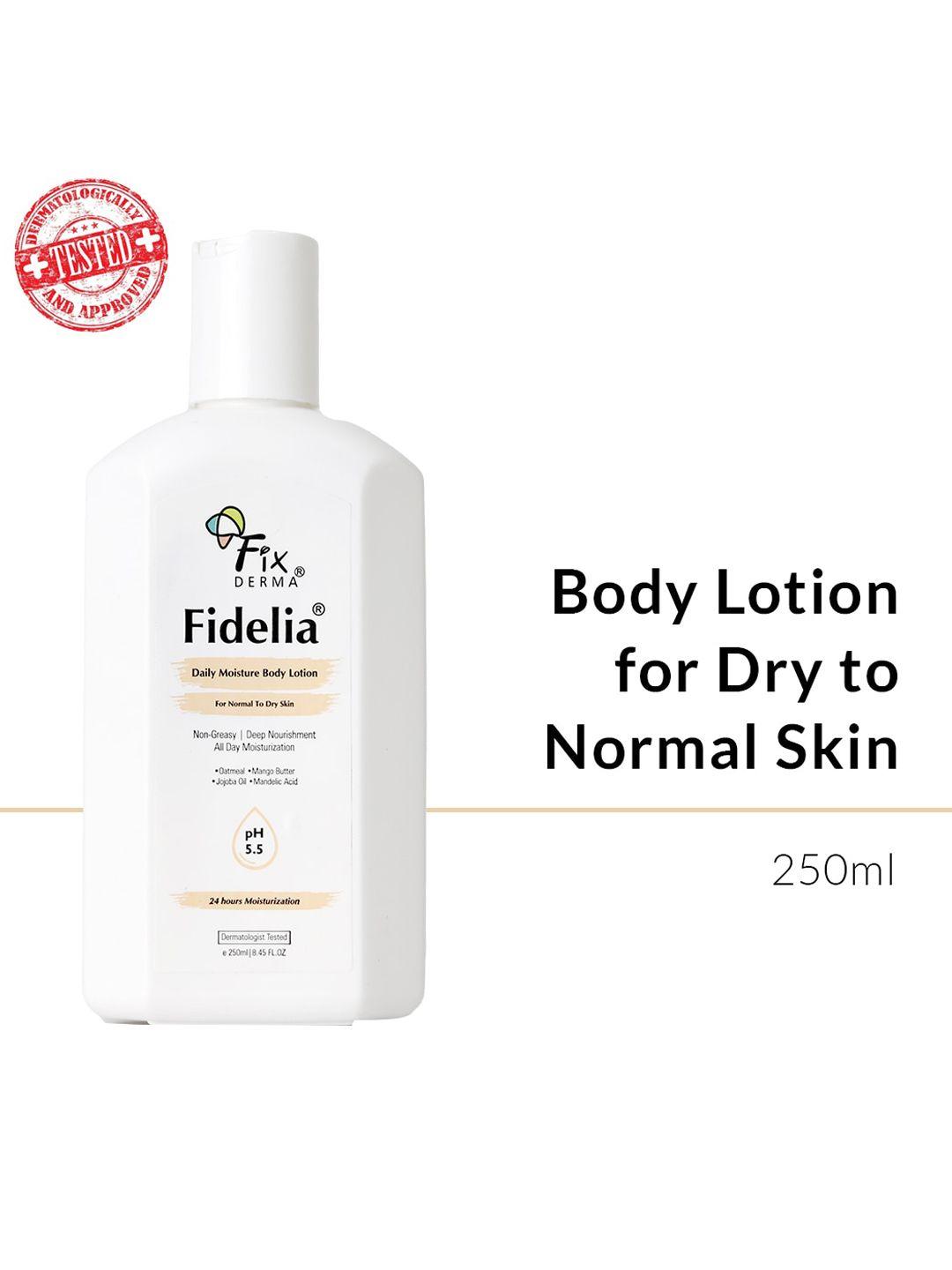 fixderma fidelia daily moisture body lotion with jojoba oil & oatmeal - 250ml