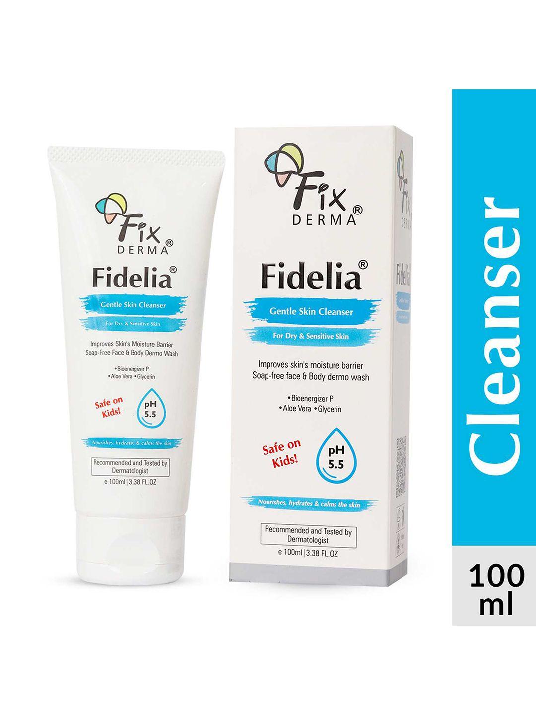 fixderma fidelia ph 5.5 gentle skin cleanser for dry & sensitive skin - 100ml